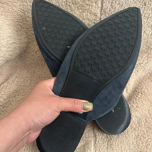 Birdies The Swan Mule Size 9.5 Womans Pointed Toe Suede Blue - Picture 2 of 4